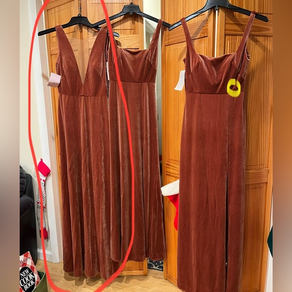 Jenny Yoo Logan Deep-V Velvet Column Gown - Picture 2 of 2